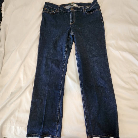 Vintage Ralph Lauren Dark Wash Jeans Sz 14 Womens Green Label Straight Leg - Picture 1 of 12